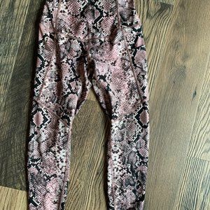 Evolution & Creation Pink Snakesking Workout Pants Leggings